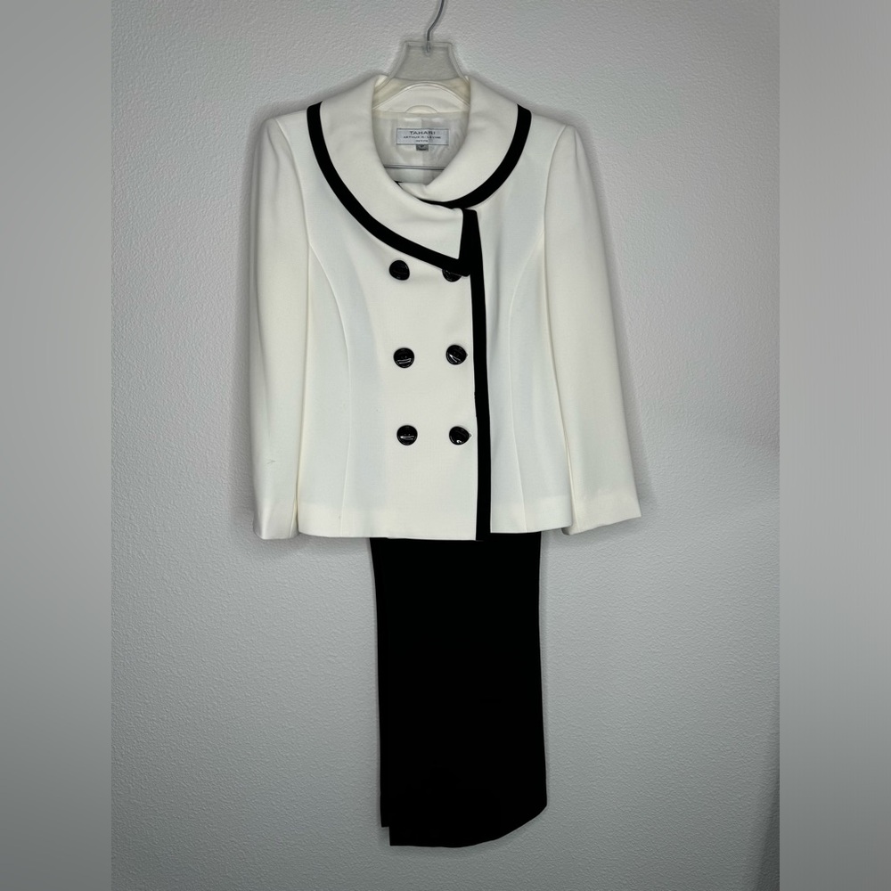 Tahari Arthur S. Levine black and white suit set